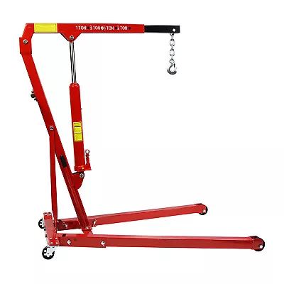  1 Ton Or 2 Ton Folding Cherry Picker Shop Crane Hoist Lift W/ 6 Casters 4400 LB • $232.49