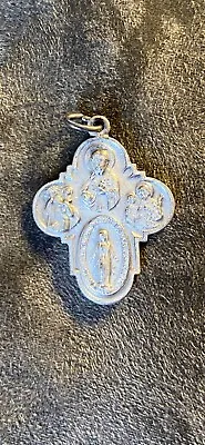 Vintage Sterling 4 Way Cross Religious Catholic Medal Mt Carmel Virgin Mary   • $6