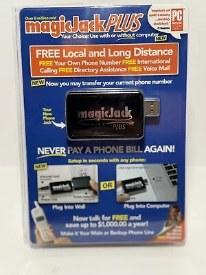 Magic Jack Plus Free Local Long Distance Calling Telephone Unit Never Used • $55