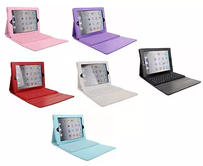 Faux Leather Bluetooth Wireless Keyboard And Stand Case Cover For IPad 2 3 4 • £9.99