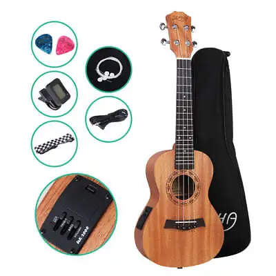 $71.15 • Buy ALPHA 26 Inch Tenor Ukulele Electric Mahogany Ukeleles Uke Hawaii Guitar With EQ