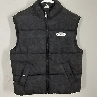 NO FEAR X H&M Full Zip Puffer Vest  Womens Medium Pre-owned Black  • $24.81