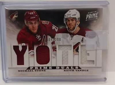 2012-13 Prime Dual Jerseys Michael Stone Keith Yandle Jersey 2 Colors 4/200 • $1.46