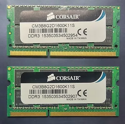 Corsair 16GB 2X8GB DDR3 2RX8 1600MHz PC3-12800S 204pin Laptop Memory RAM  • £27.99