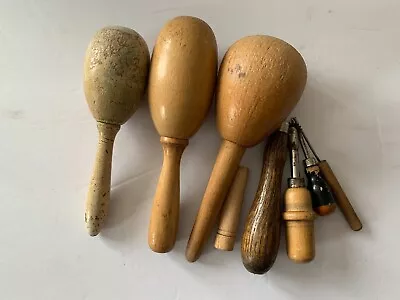 Vintage Sewing Notions Lot Tools Wooden Handles Sock Darners Primitive • $25