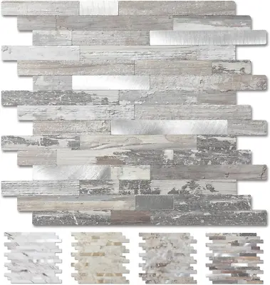 12x12 Inch Sheet Peel And Stick Stone Metal Tile Backsplash Stick On Tiles For  • $39.65