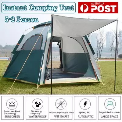 Auto Camping Tent Instant Up 5-8 Person Tents Outdoor Hiking Shelter Sun Shade • $87.39