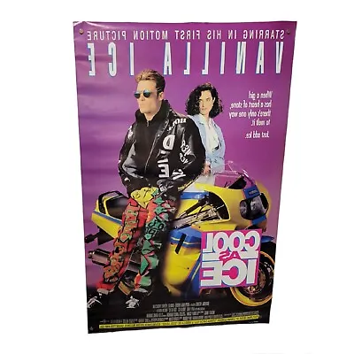 Vintage 1991 “COOL AS ICE” Double Sided Movie Poster - 26.75x39.75 - VANILLA ICE • $29.99