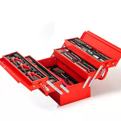 BULLET 118pc Tool Kit Box Set Metal Spanner Socket Organizer Household Toolbox • $114