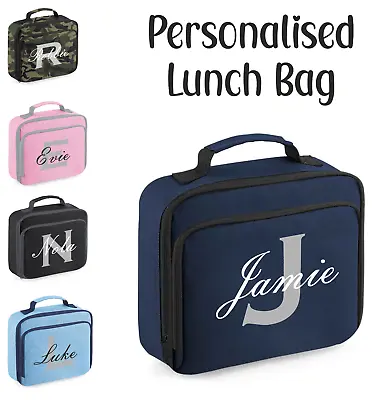 £9.99 • Buy Personalised Lunch Bag Childrens School Dinner Insulated Inital Named Snack Box