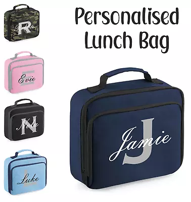 Personalised Lunch Bag Childrens School Dinner Insulated Inital Named Snack Box • £9.99