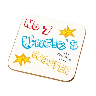 Best Uncle Ever Coaster Gift Number One Uncle Birthday Christmas Present Idea • £4.99