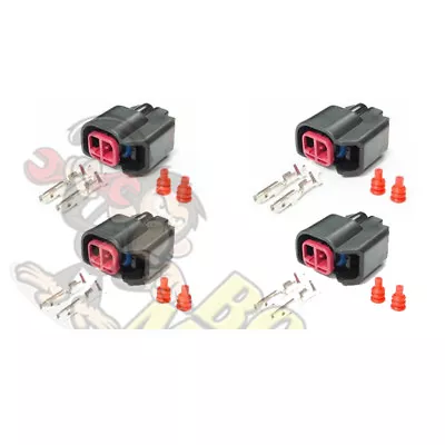 4x Bosch EV6 EV14 USCAR Fuel Injector Connector Plug Kit Wire Clip ID1000 ID1200 • $18.99