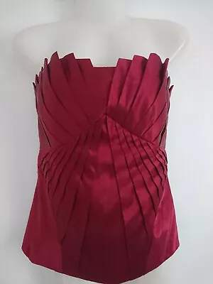 Vintage Principles Petite Claret Silk Lined Boned Strapless/strapped Bustier Top • $12.43