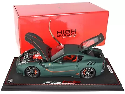 Ferrari F12 Tdf Matt Green & Display Case 1/18 Diecast Model By Bbr 182105 St • $459.99