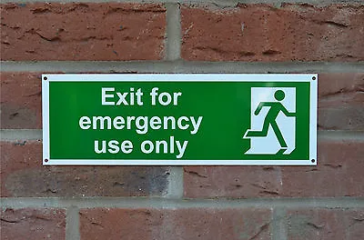 £1.49 • Buy EXIT FOR EMERGENCY USE ONLY Plastic Sign Or Sticker 100x300mm Fire Safety Door