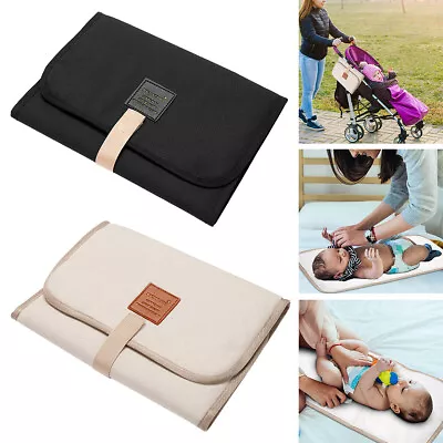 Baby Portable Foldable Waterproof Travel Nappy Diaper Compact Changing Mat • £3.59