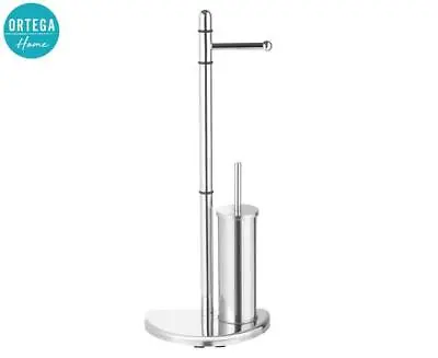 $13.90 • Buy Home Travel Portable Freestanding Bathroom Toilet Brush + Roll Holder Stand Set