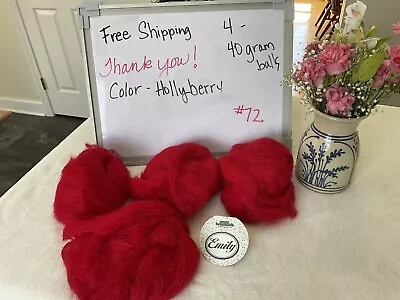 Brunswick EMILY Yarn Mohair Blend Made In England Hollyberry Lot Of 4 • $25