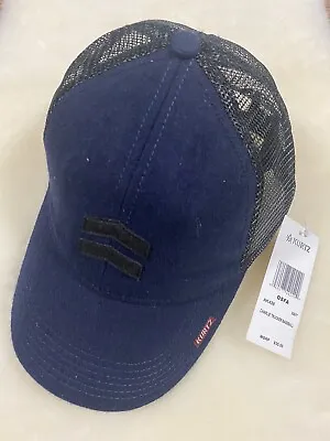 NWT A. Kurtz Charlie Trucker Baseball Cap Navy Wool/Poly/Mesh Snapback Chevron  • $9.77