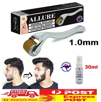 $19.96 • Buy Allure Beard Derma Roller 192 Titanium 1.0mm Needles Hair Growth/Regrowth 
