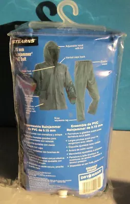 Stearns Rainjammer PVC Rainsuit .15mm 100% Lg Pants/Jacket Forest Green NIP • $23.63