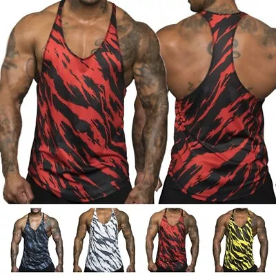 Mens Sexy Vest Tank Tops Bodybuilding Sleeveless Gym Training Muscle T Shirt • $19.38