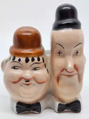 VINTAGE LAUREL & HARDY Figural Porcelain Trinket Dish - Made In Japan Clean! • £24.10