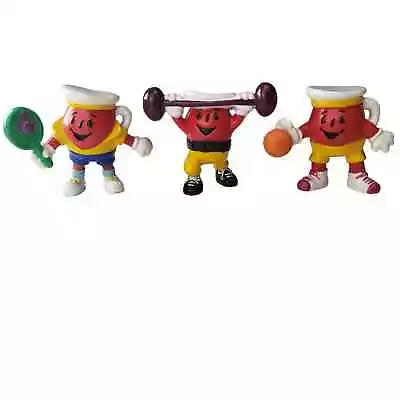 Lot 3 VTG 1990's Kool-Aid Man Weightlifting PVC Figure Kraft General Foods Toy • $8.99