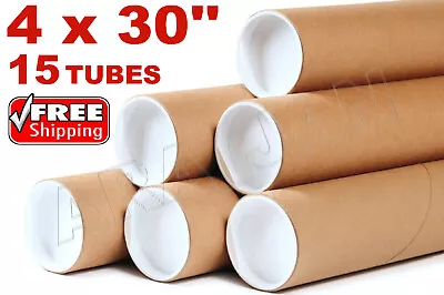 4 X 30  Kraft Tubes Poster Document Graphics Mailing Shipping Packing Tube 15pcs • $66.95