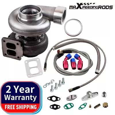$217.99 • Buy GT45 V-Band T4 Flange Turbo Charger 600+HP + Oil Drain Feed & Return Line Kits