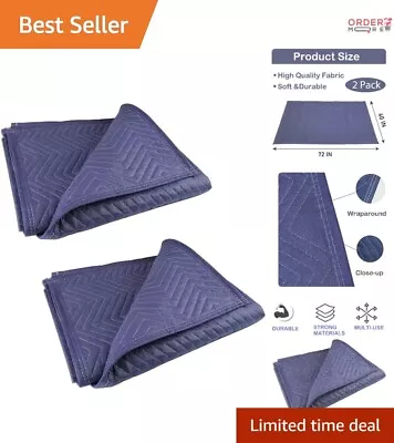 Heavy Duty Moving Blankets - 40  X 72  - 2 Pack - Professional Quilted Wrapping • $32.97