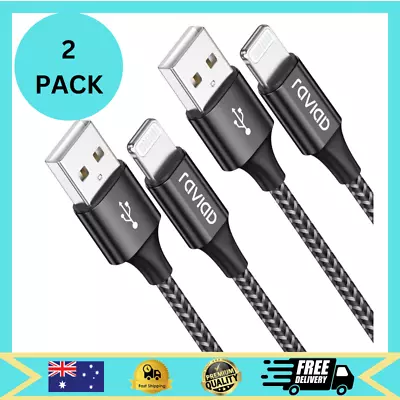 RAVIAD Lightning Cable 2M 2pack IPhone Charging Cable MFi Certified IPhone Char • $17.37