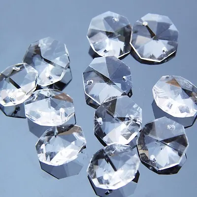£14.16 • Buy 200pcs Clear Octagon Crystal Loose Beads Chandelier Lamp Part Curtain Decor 14mm