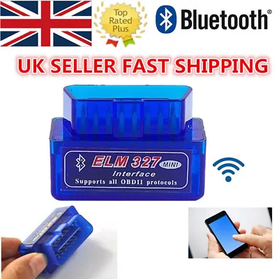 UK OBDll Bluetooth OBD2 ELM327 MiNi Car Auto Diagnostic Scanner Adapter Reader • £13.58