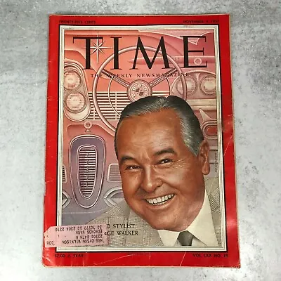 VTG 50s TIME Magazine November 4 1957 Ford Stylist GEORGE WALKER • $15