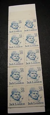 US Booklet Stamp Scott#  BK150 Jack London  5.00 1988  MNH P#1 (see Note)  L132 • $7.50