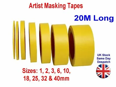 Artist Masking Tape Sizes 1 To 40mm Modelling Craft Tool Longer 20m • £5.75