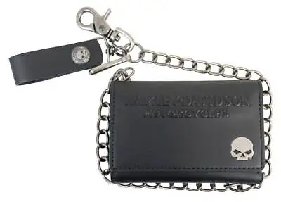Harley-Davidson Men's Skull Medallion Core Tri-Fold Medium Wallet COREM17-BLK • $79.95