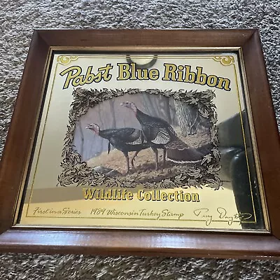 Pabst Blue Ribbon Beer Mirror 1989 Wisconsin Turkey Stamp First Series Sign PBR • $49.99