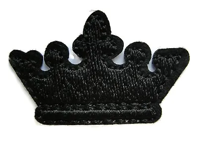 $1.89 • Buy Black Royal King Queen Crown Emblem Embroidered Iron On Patch 1.50 Inches