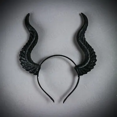 Maleficent Fairy Black Dragon Horns Women Headband Head Gear Halloween Costume • $14.99