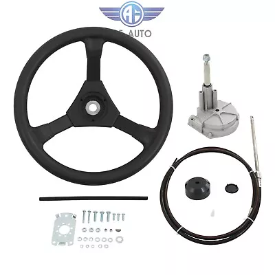 16 FT Boat Rotary Steering System Outboard Kit Marine W/ 13.5  Wheel SS13716 New • $155.94