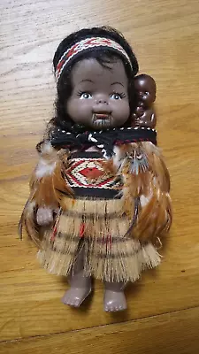 Vintage Maori Doll With A Baby In A Papoose 8  • £5