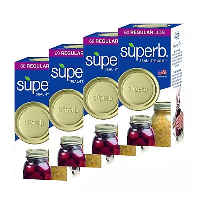 Superb Regular Mouth Canning Lids 240 Ct For Ball Kerr Mason Jars USA Made • $78.98