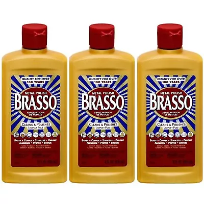 Metal Polish And Shine Cleaner (3-Pack) Brasso Brass Stainless Steel 8 Oz. • $11.11