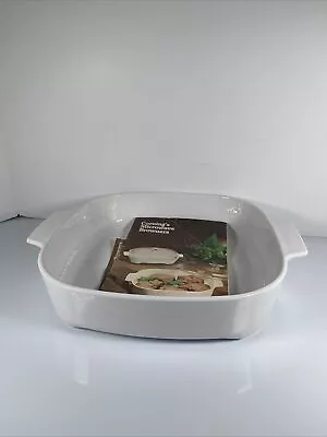 CORNING WARE - JUST WHITE 10  MICROWAVE BROWNING DISH - MW-A-10 With Manuel • $14.99