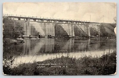 Millville New Jersey~Tumbling Dam~Spillway Side~Bridge Atop~1908 B&W Postcard • $6.50