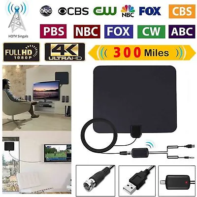 Antenna TV Digital HD 300 Miles Range 4K TV Antenna Digital Indoor 4K 1080P Free • £12.80