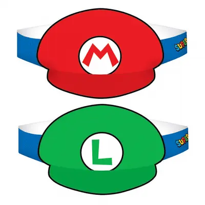 Super Mario Bros Luigi Birthday Party Hats 8pk Party Supplies Table Decorations • $11.95